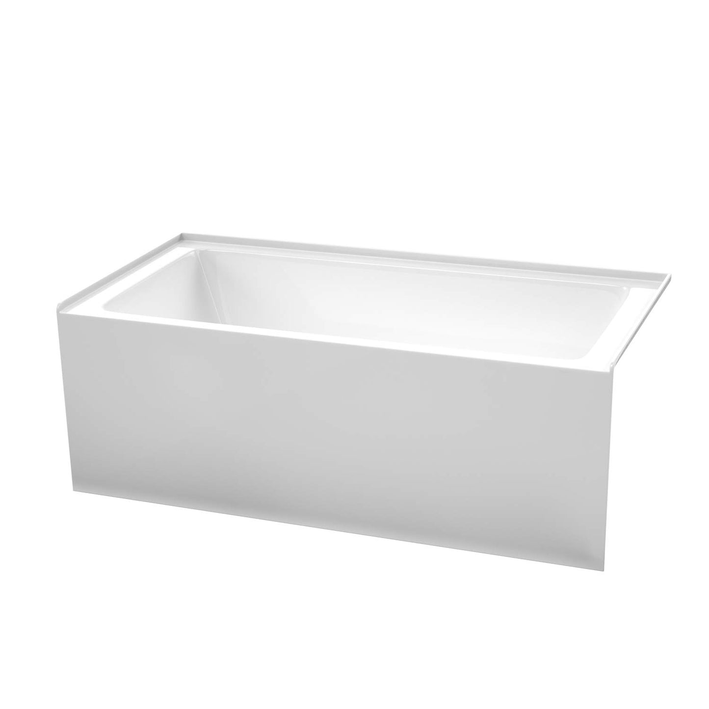 Gray Grayley 60 x 30 Inch Alcove Bathtub in White with Right-Hand Drain and Overflow Trim in Shiny White