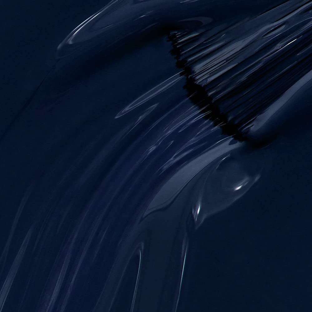 Black OPI Nail Lacquer Midnight Mantra | Opaque Dark Blue Crème Chip Resistant Nail Polish | Fast Drying, Streak Free