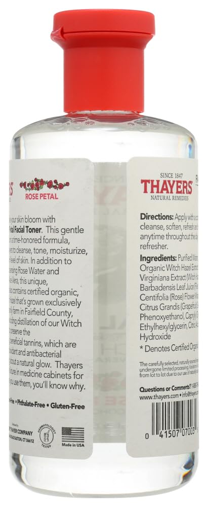 White Smoke Thayers Alcohol-Free Rose Petal Witch Hazel with Aloe Vera, 12 Fluid Ounce Pack Of 12