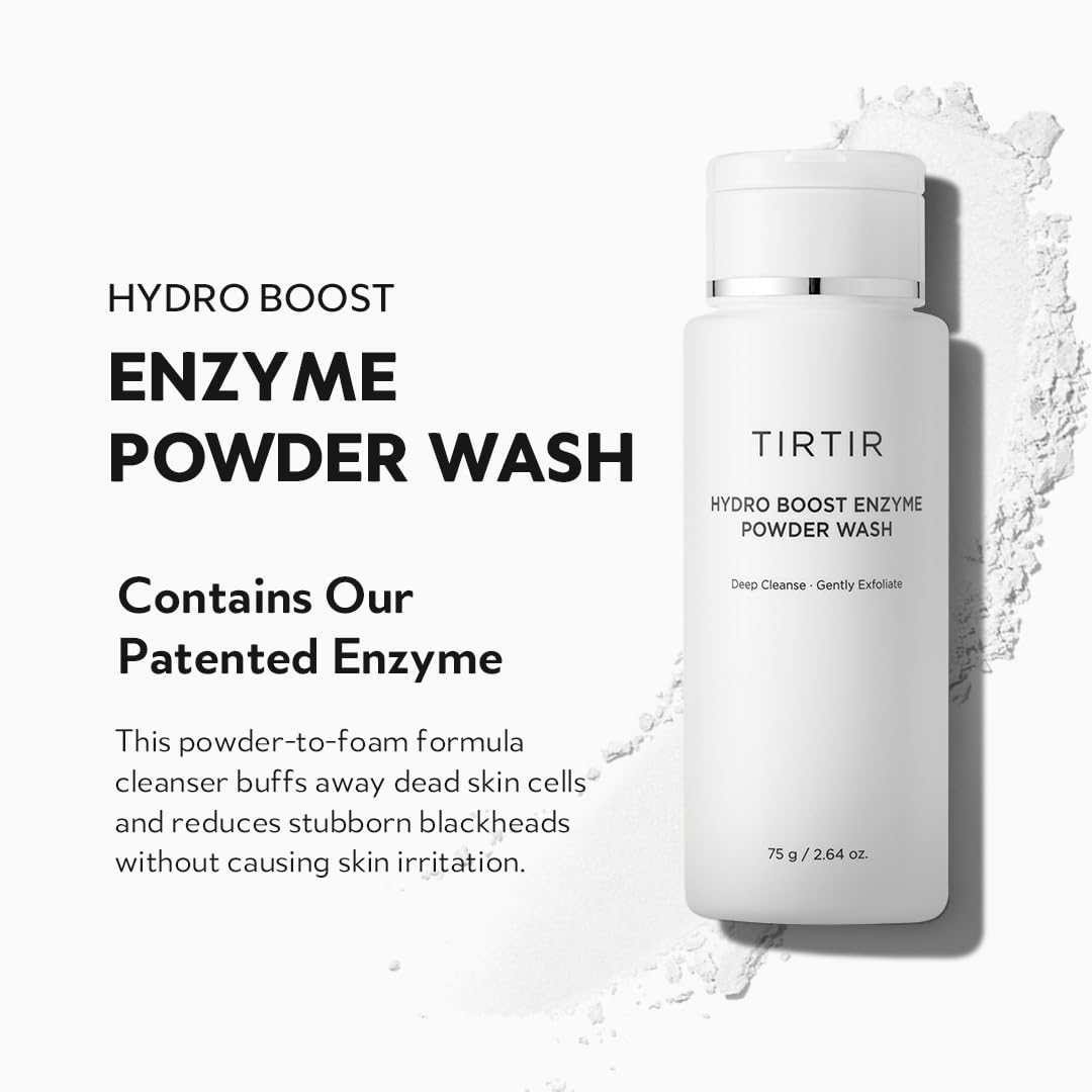 White Smoke TIRTIR Hydro Boost Enzyme Cleansing Powder, 2.64 Oz