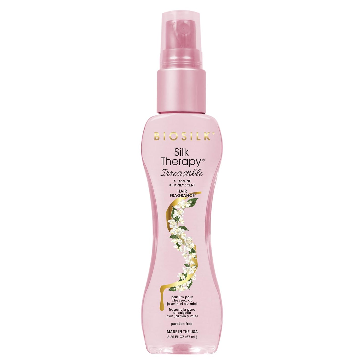 White Smoke BioSilk Irresistible Collection Silk Therapy Hair Fragrance 2.26oz. Jasmine & Honey Scent, 2.26 ounces