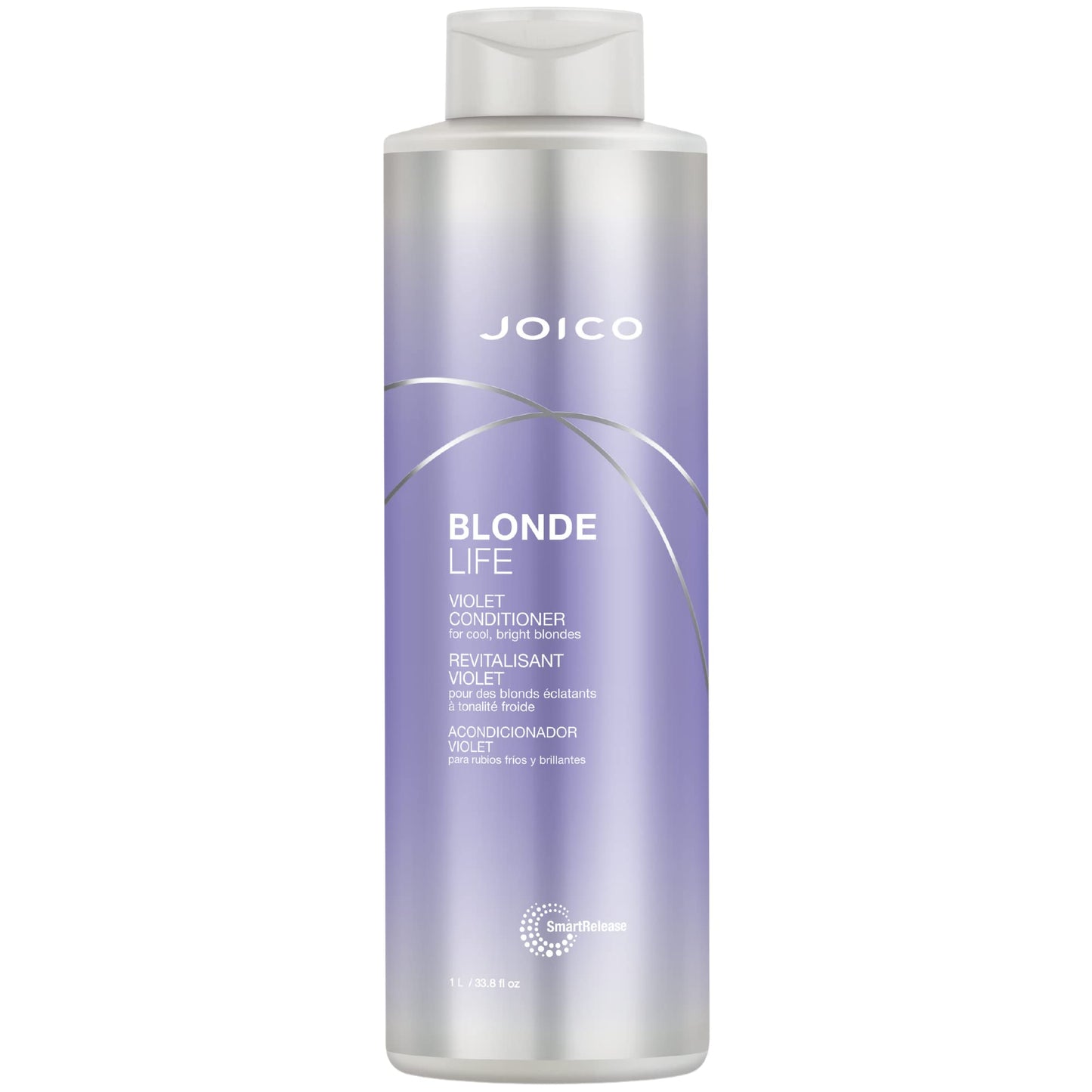 Dark Gray Joico Blonde Life Violet Conditioner | For Cool & Bright Blonde Hair | Neutralize Brassy Tones | Banish Yellow Tones | Boost Shine | Sulfate Free | With Monoi & Tamanu Oil | 33.8 Fl Oz