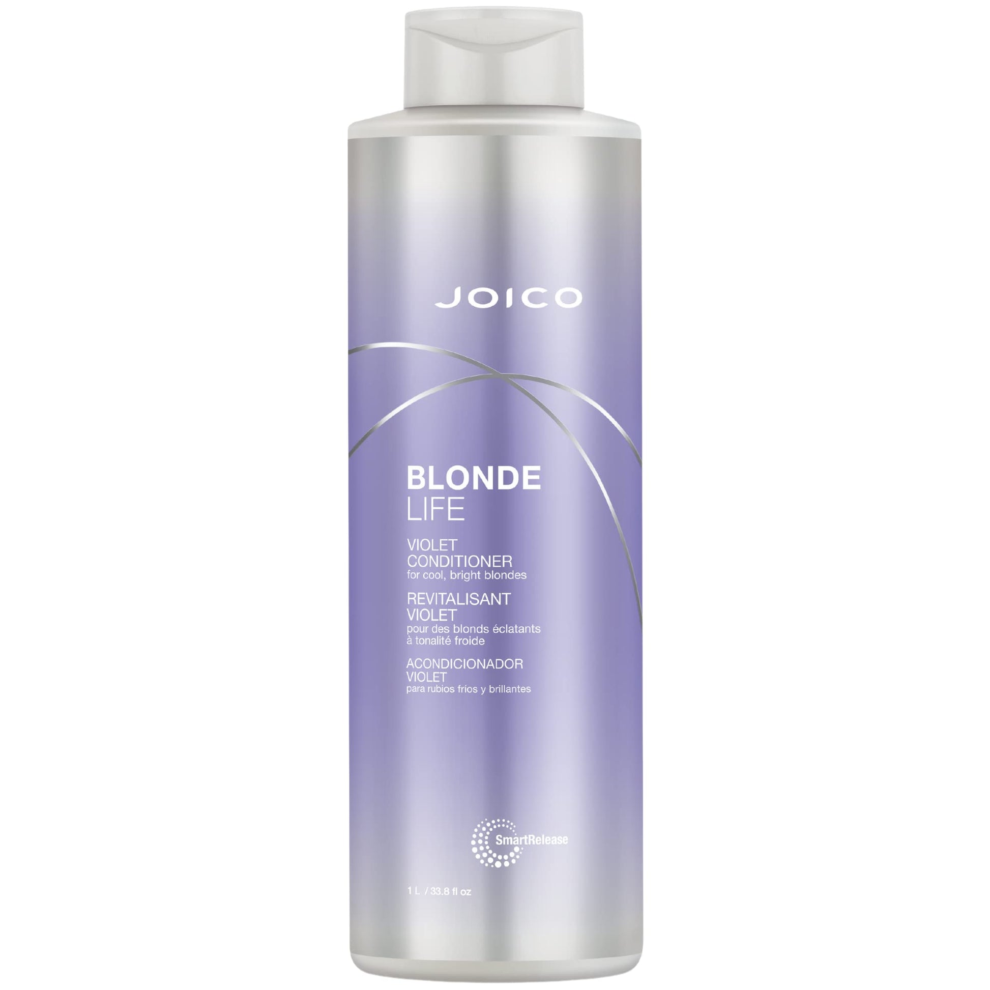 Dark Gray Joico Blonde Life Violet Conditioner | For Cool & Bright Blonde Hair | Neutralize Brassy Tones | Banish Yellow Tones | Boost Shine | Sulfate Free | With Monoi & Tamanu Oil | 33.8 Fl Oz