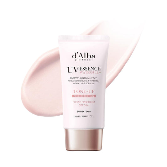 White Smoke d'alba Piedmont Waterfull Tone-Up Sunscreen Serum BROAD SPECTRUM SPF 50 + Korean Sunscreen for Face, All Skin Tones (1.69 fl.oz.)