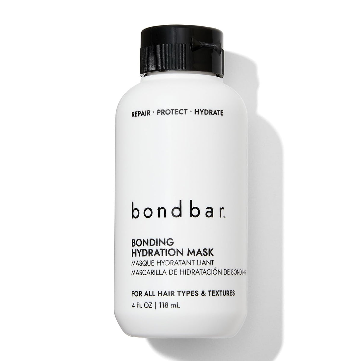 Light Gray Bondbar Bonding Hydration Mask for Damaged Hair, Adds Volume, Smooths Hair, Hydrates All Hair Types & Textures, Vegan, CrueltyFree, 4 Fl. Oz.