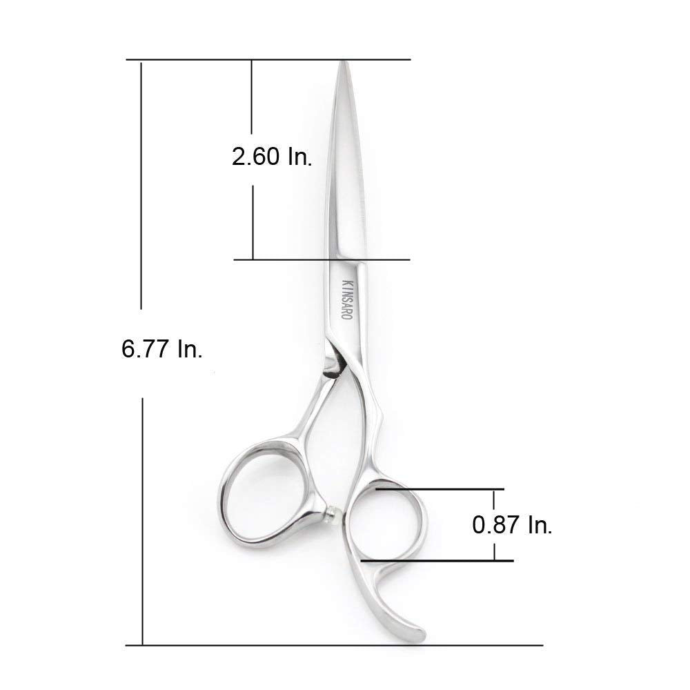 White Smoke KINSARO 6 Inch Hair Cutting Scissors & 6 Inch Hair Thinning Scissors, V Shape Teeth, Stainless Steel, Silver, Ambidextrous, Thinning, Compact