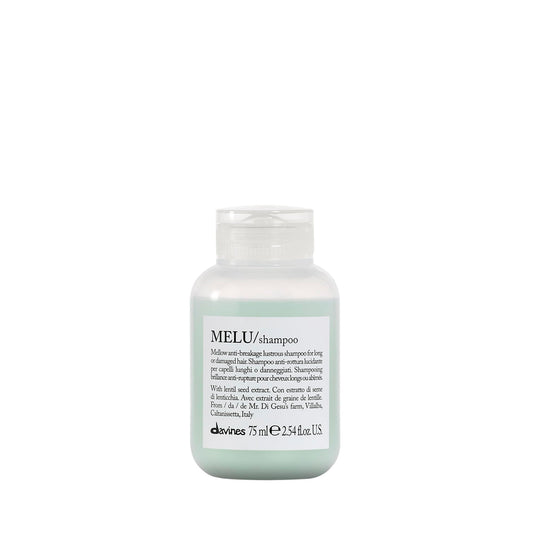 Lavender Davines MELU Shampoo, Elasticizing Anti-Breakage Gentle Cleansing Action for Long or Damaged Hair - Gives Lustrous, Reinforced, Shiny, and Soft Strands with Lentil Seeds, Travel Size, 2.54 Fl Oz