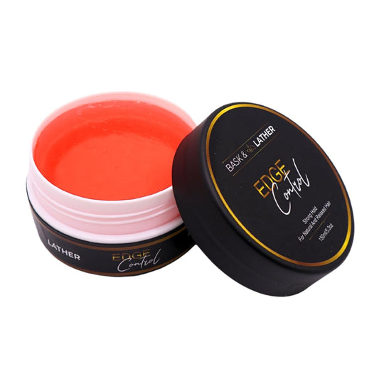White Smoke BASK & LATHER Strong Hold Edge Control Gel with Castor Oil, Non-Greasy, Non-Flaking, No White Cast, Long Lasting, Supports Hair Growth, Natural Formula, For All Hair Types, 5.3 Fl Oz