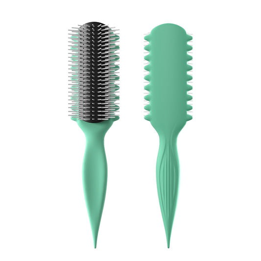 White Smoke AM8:00 Curl Defining Brush,9Rows Premium Styling Hairbrush for Curly Hair, Enhances Curls Definition & Separation, (Green)