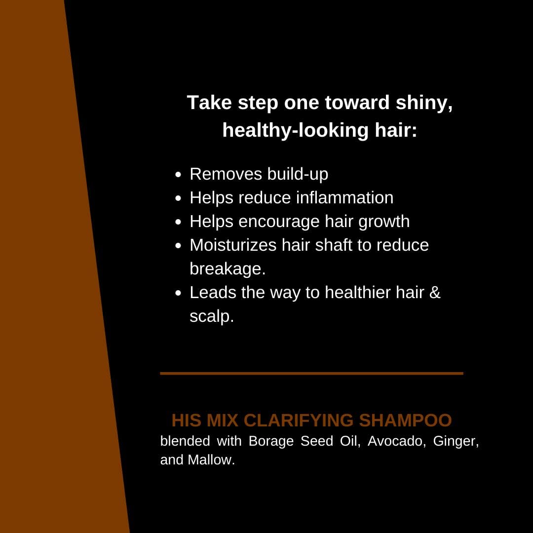 Black Mixed Chicks HIS MIX Deep Clean Shine Starter Clarifying Shampoo for Men, 6 fl. oz. / 177 ml.