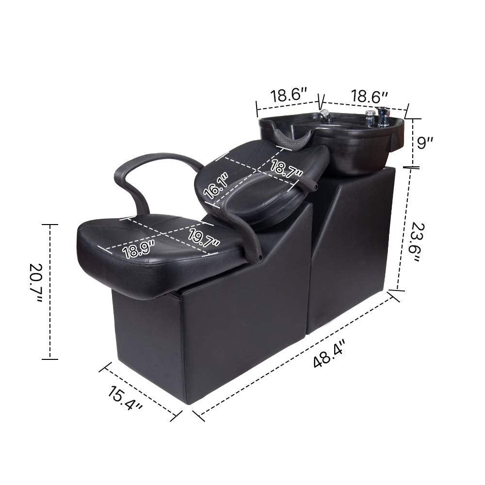 White Smoke Polar Aurora New Backwash Barber Chair ABS Plastic Shampoo Bowl Sink Unit Station Spa Salon Equipment