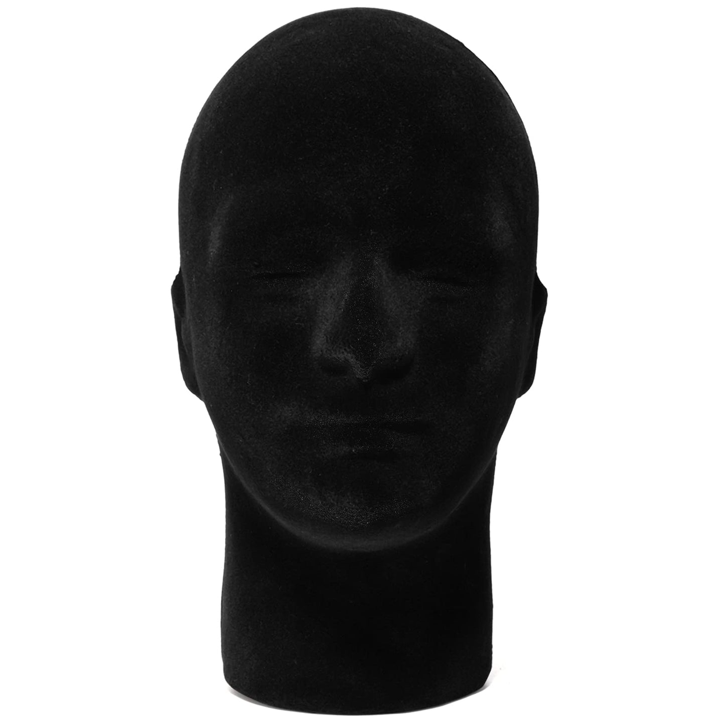 Black Foraineam 2 Pack Male Foam Mannequin Head Wig Display Holder, 11 Inch Man Manikin Stand Model, Black Foam Heads for Wig Hats Glasses Masks