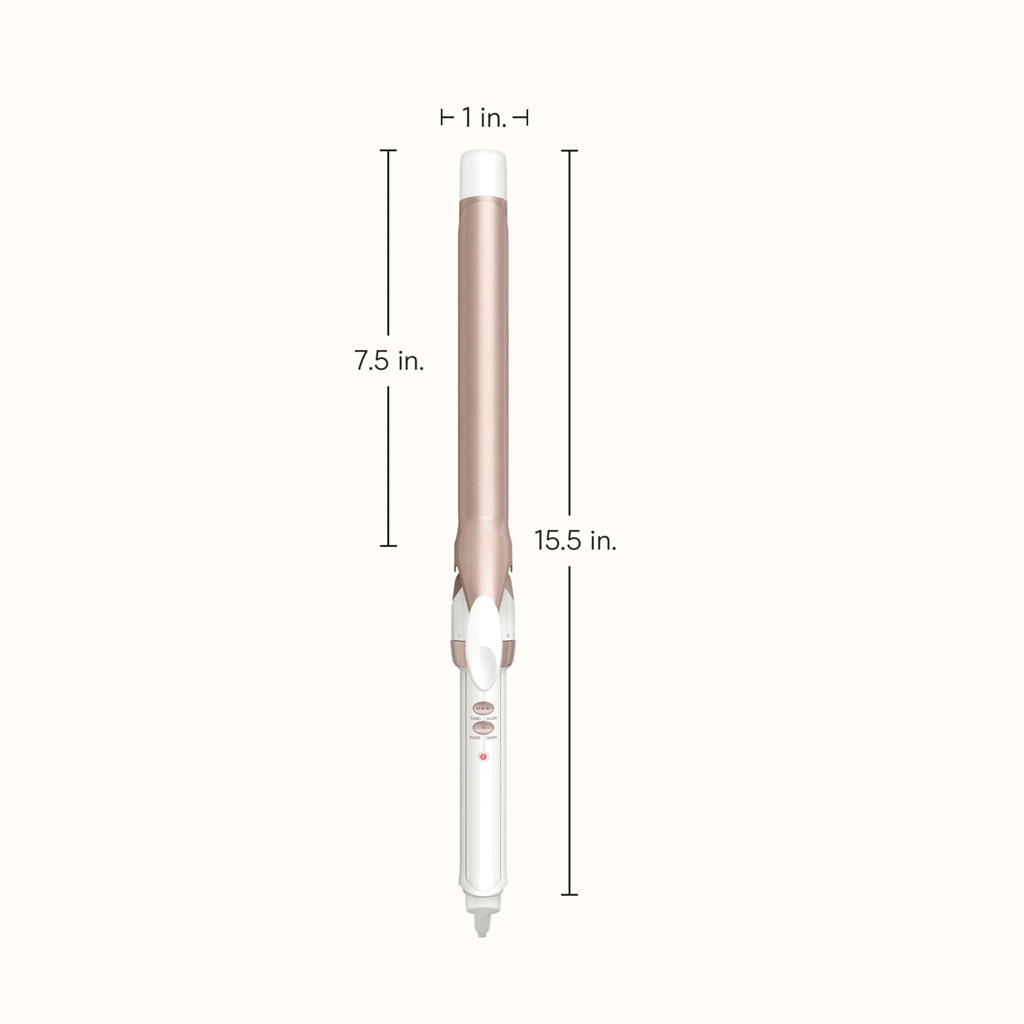 White Smoke Conair Double Ceramic 1-Inch Long Barrel Curling Iron, 1-Inch Barrel Creates Classic Curls to Loose Waves, Hair Curler for Use on Short, Medium, & Long Hair, White/Rose Gold