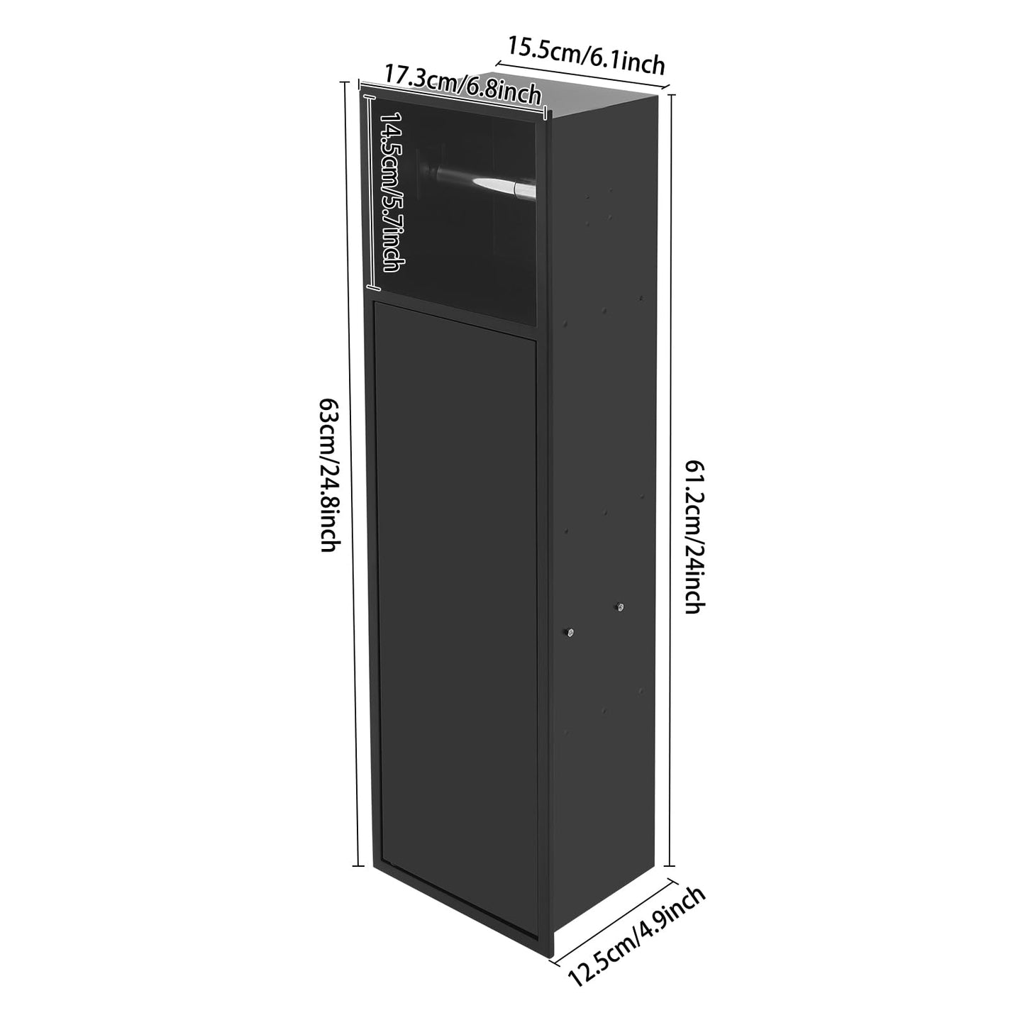 Dark Slate Gray Silencear Stainless Steel Shower Niche, 4 Tier Recessed Bathroom Niche, 6.8 * 4.9 * 24.8in Alcove Toilet Tissue Toiletries Storage Rack, Toilet Paper Holder for Bathroom Hotel (White)