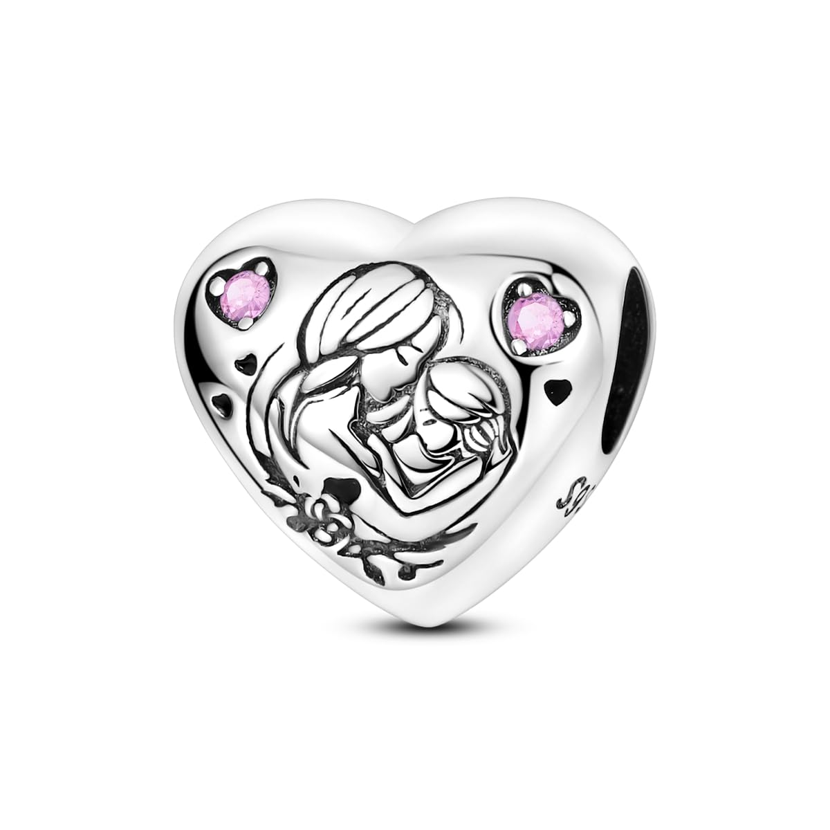 White Smoke 925 Sterling Silver Charms for Bracelets,Happy Family Dangle Pendants Charms Bead fit Pandora Charms Bracelets or Necklaces Jewelry Gift for Womens