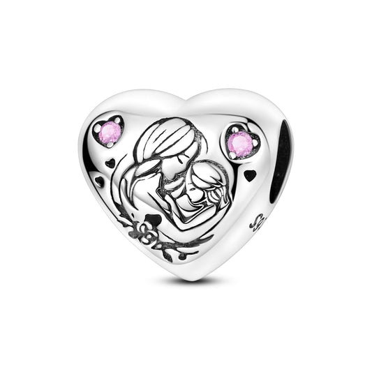 White Smoke 925 Sterling Silver Charms for Bracelets,Happy Family Dangle Pendants Charms Bead fit Pandora Charms Bracelets or Necklaces Jewelry Gift for Womens