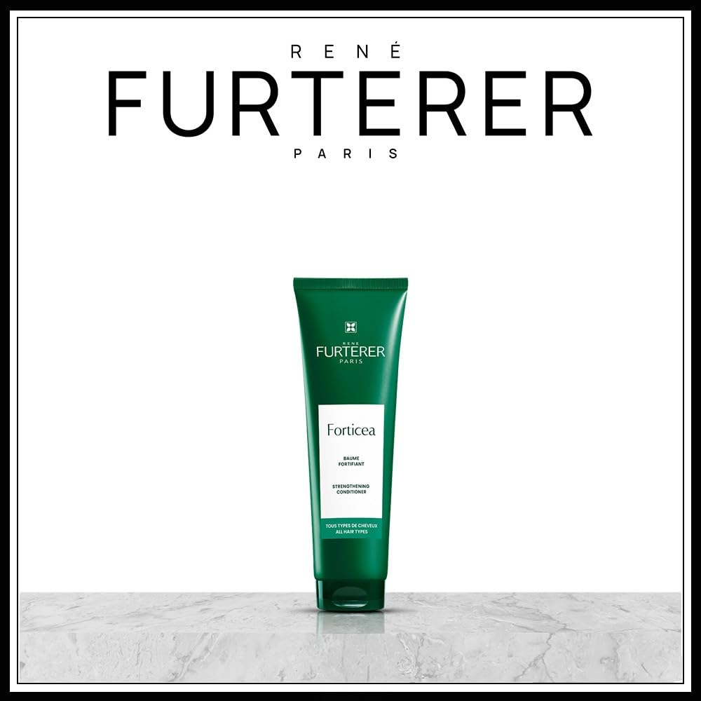 White Smoke Rene Furterer Forticea Strengthening Conditioner - Fortify Hair and Prevent Breakage with Rosemary Oil and Guarana Extract - Gentle, Daily Use Formula - Silicone, Sulfate, Paraben-Free - 5 fl. oz.