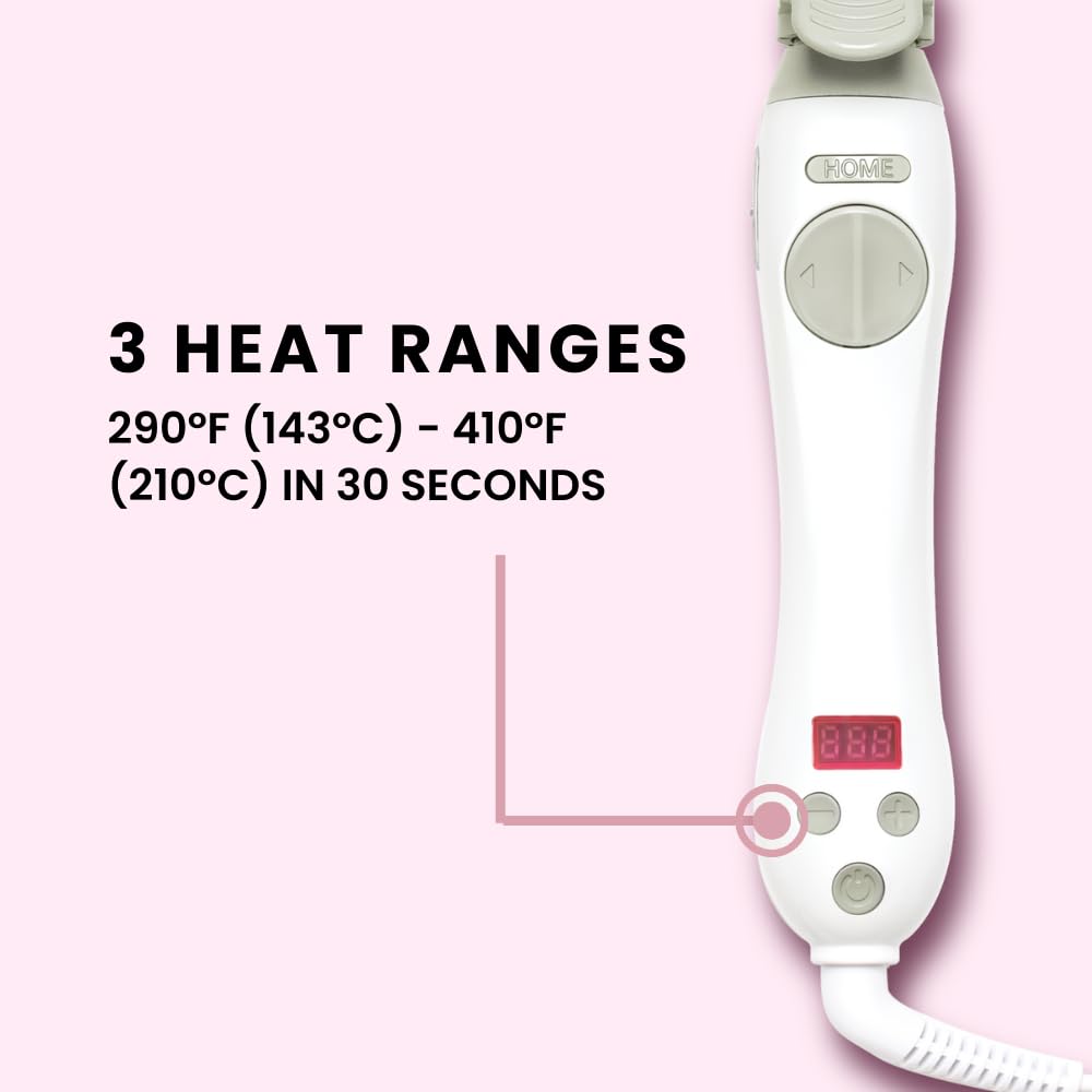 Lavender Blush The Beachwaver Co. Beachwaver S1.25 Rotating Curling Iron - White | Automatic 1.25 Inch Ceramic Curling Iron | Auto-Shut Off, Home Button, Travel-Friendly, Dual Voltage | S-Series (DV1138BX)