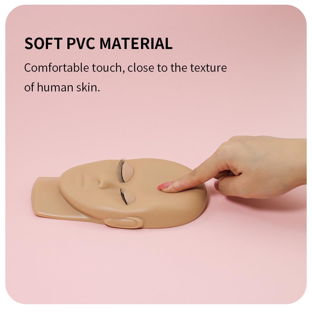 Thistle ANNAFRIS Lash Mannequin Head, Eyelash Extension Mannequin Head with Replaceable Eyelids, Premium Silicone Material, Skin Color