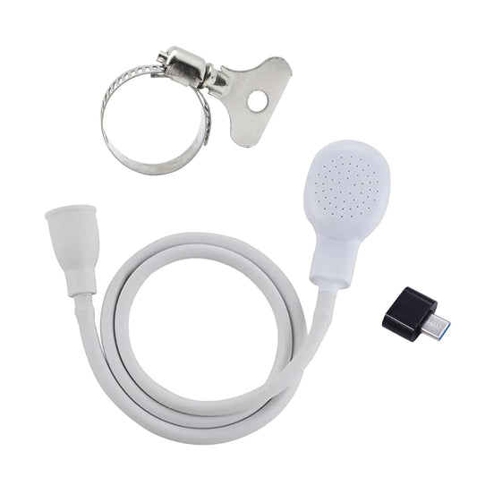 White Smoke 2m/6.56ft Sink Spray Rubber Hose Portable Sink Hose Faucet Sprayer Shampoo Sprayer Handheld Faucet Shower for Pets,Bathing Baby,Washing Hair,Rinsing Vegetables Type-C Convertor