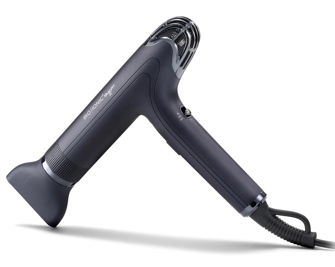White Smoke Bio Ionic SMART-X Hair Dryer with Diffuser, High-Efficiency Blow Dryer with 3 Heat & 3 Speed Settings, Gently Dries, Defines & Reduces Frizz, Self-Cleaning Function, Alpine White