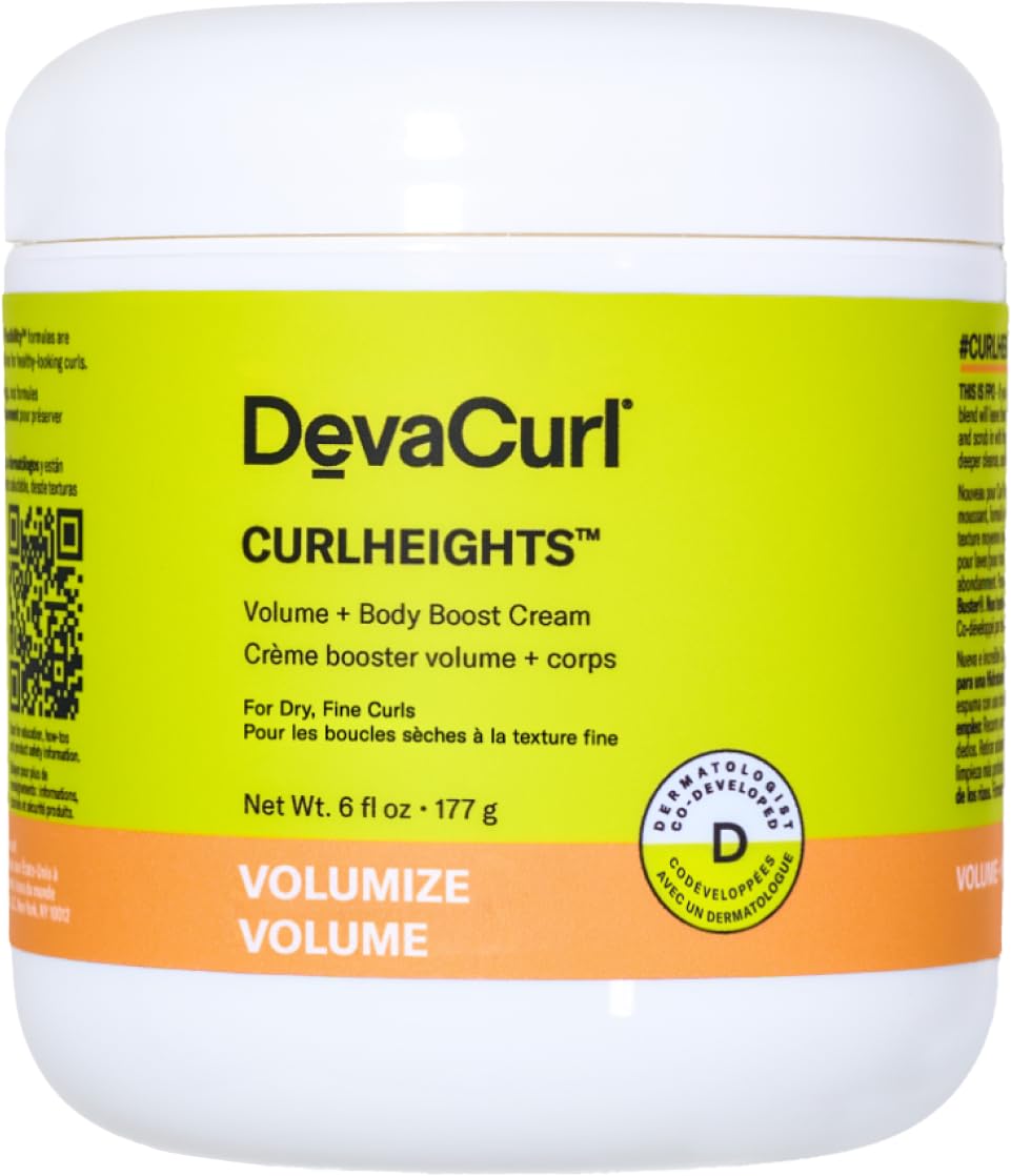 White Smoke DevaCurl CurlHeights Volume + Body Boost Cream, 6 oz