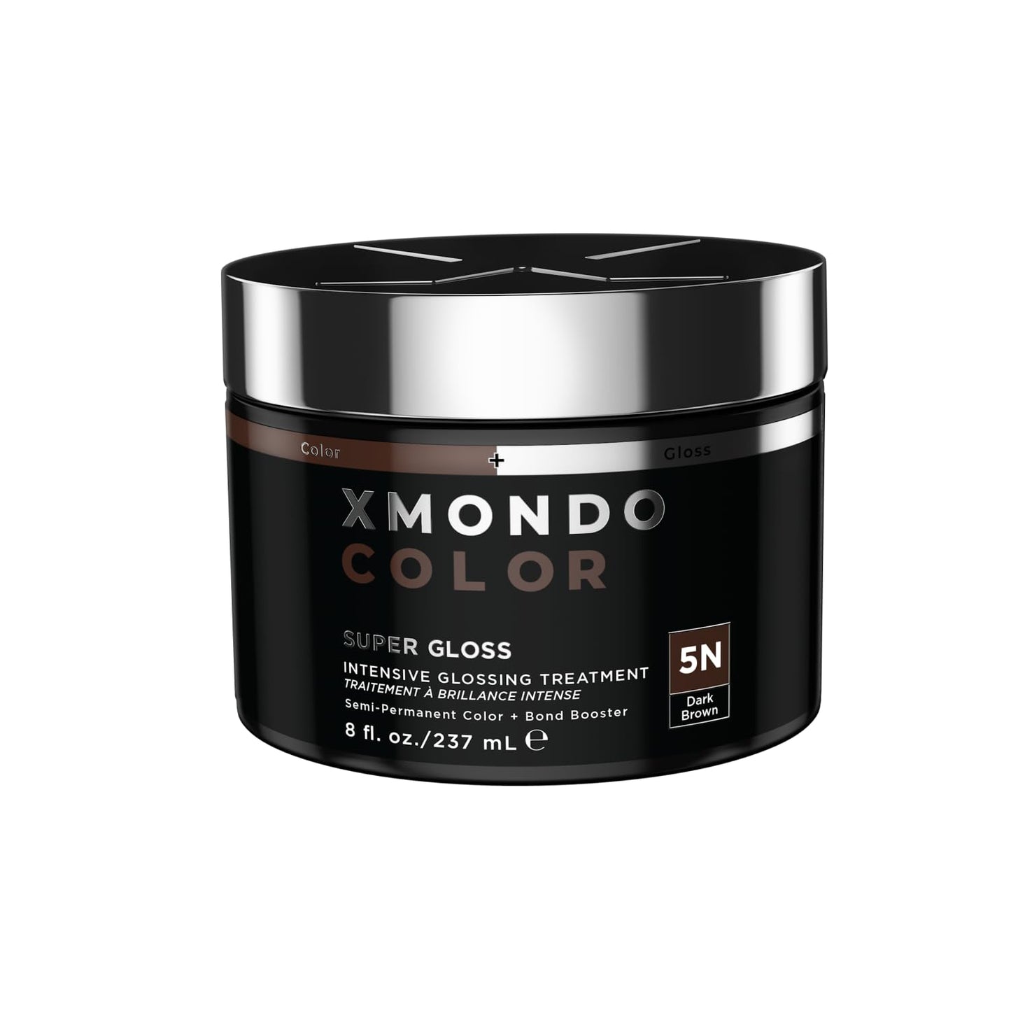 Black XMONDO Color 5N Dark Brown Color Depositing Mask & Glossing Treatment Infused with Bond Boosters for Nourishment, Revitalize & Repair, Vegan Formula, 8 Fl Oz