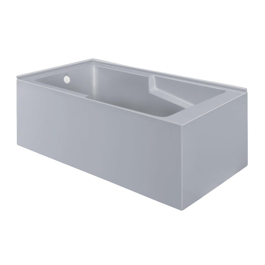 Dark Gray Swiss Madison Voltaire 60 x 32 Left Drain Soaking Alcove Corner Apron Bathtub in Matte Gray