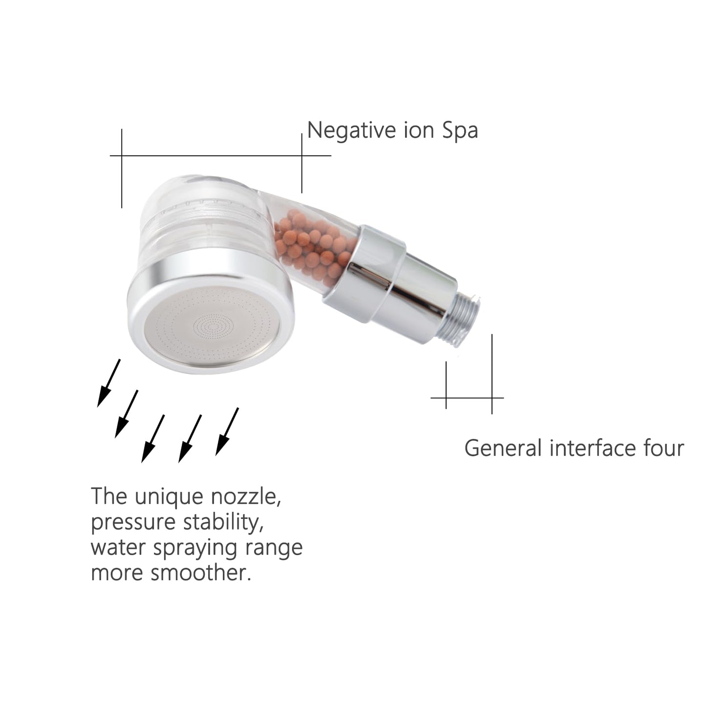 White Smoke Socila Clear Sprayer Head 3 Function With Filter For Shampoo Bowl, High Pressure And Water Saving, Filter For Dry & Frizz Hair