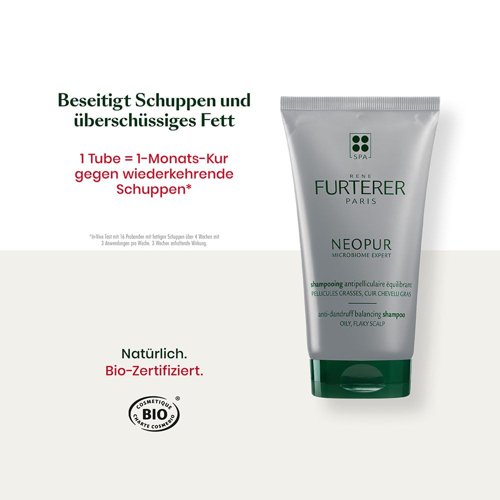 White Smoke Rene Furterer NEOPUR Scalp Balancing Shampoo - For Oily Scalps Prone to Loose Dandruff - With Wild Ginger & Celery Seed - Dermatologist Tested - 5 fl. oz.