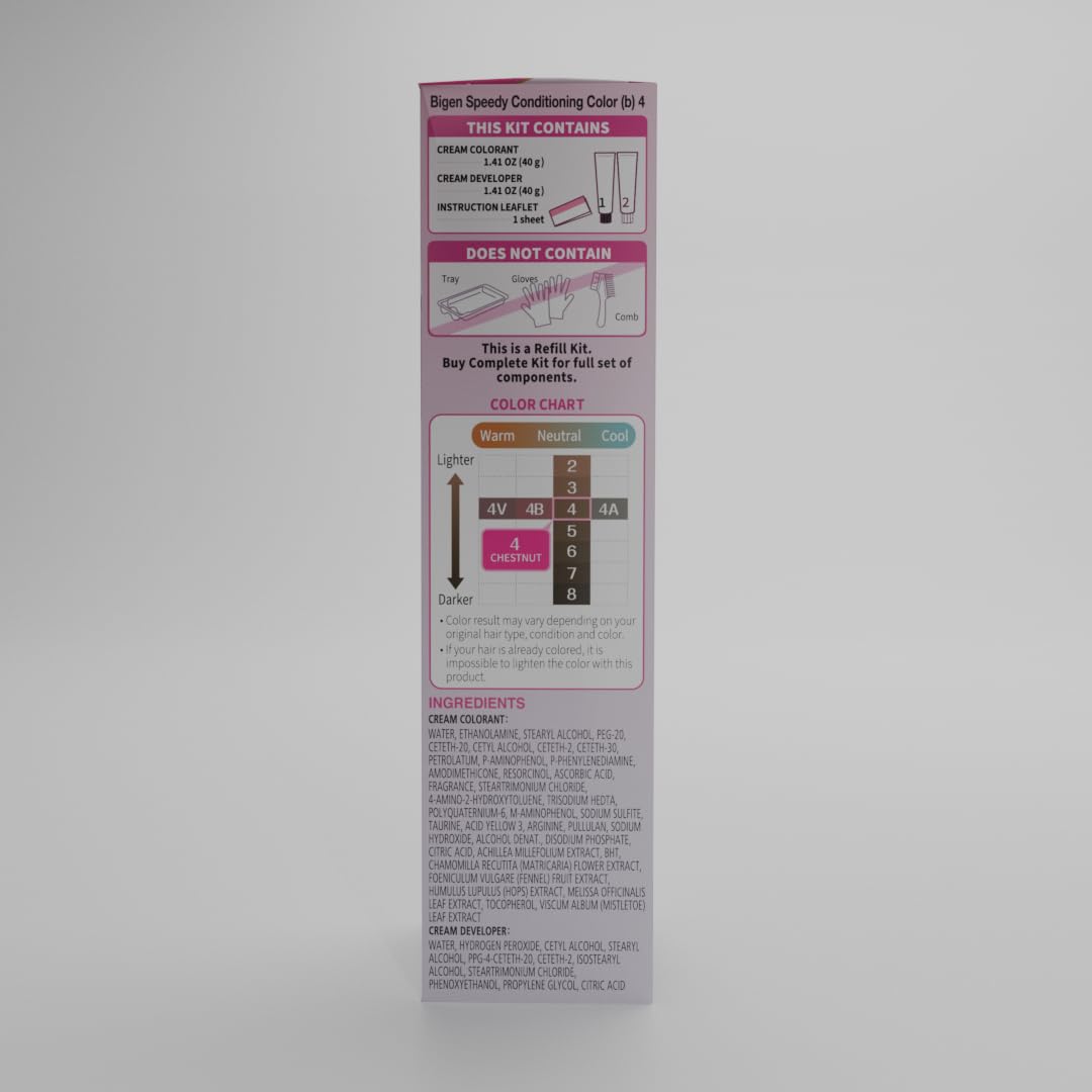 Gray Bigen Speedy Conditioning Color Refill: 4 Chestnut - 3 Pack
