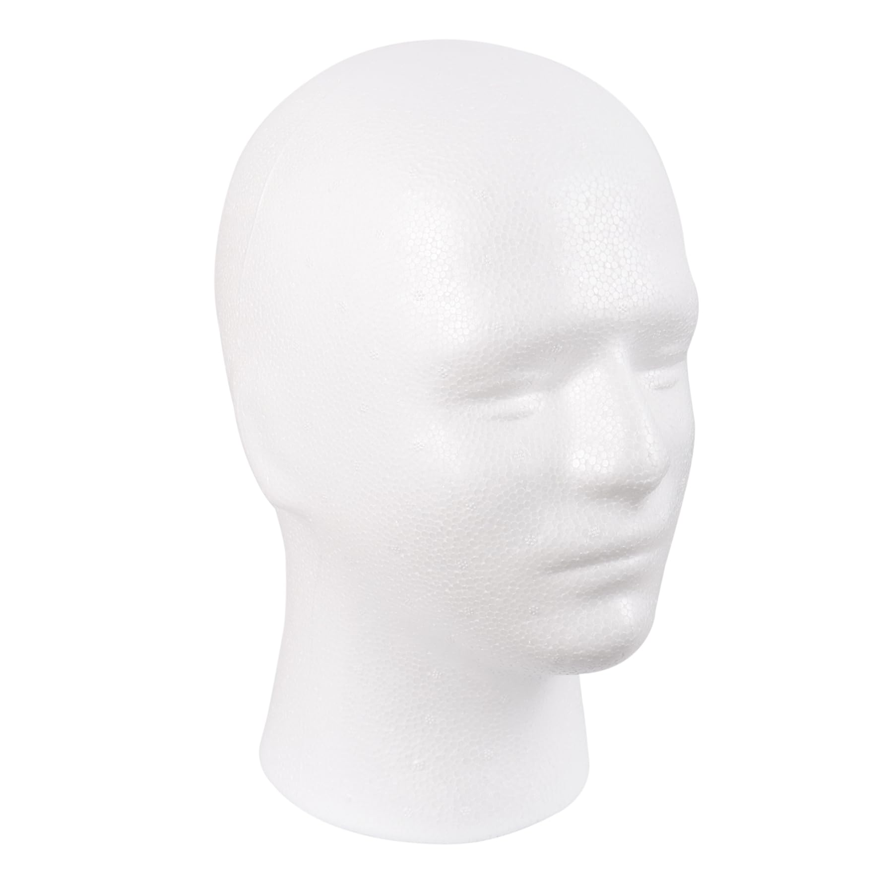 Lavender MapofBeauty Mannequin Head Styrofoam Male Wig Display Model Mask Hat Foam Stand Halloween Makeup Wig Head (White)