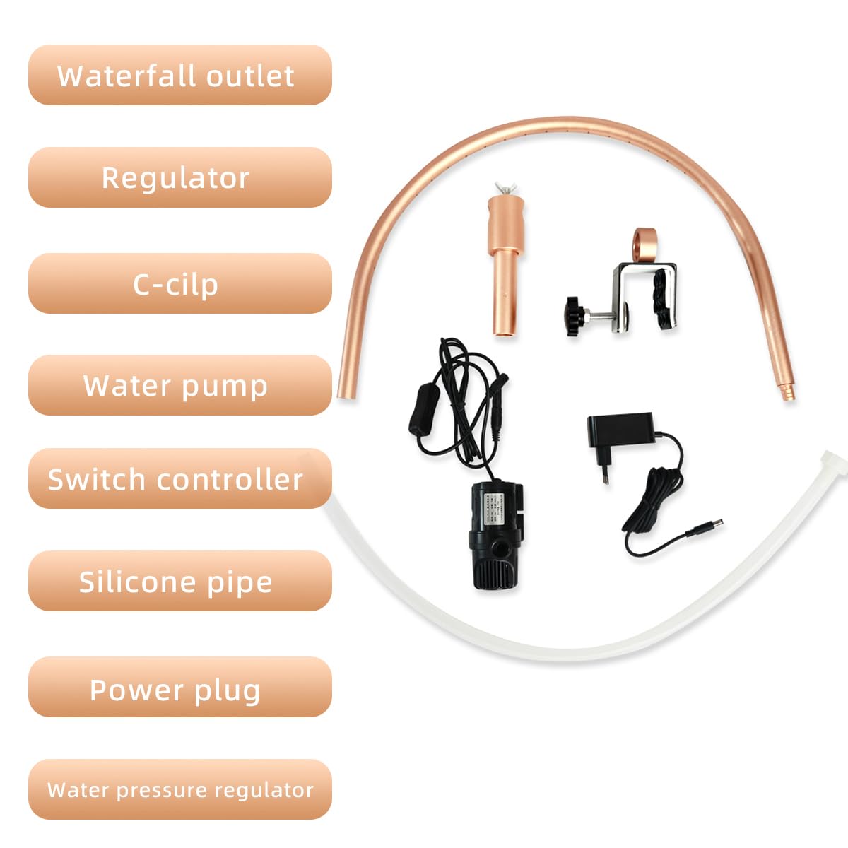 White Smoke Head Spa Water Frame with Pump for Shampoo Sink, Portable Salon Shower Head Equipment, Shampoo Bowl Waterfall