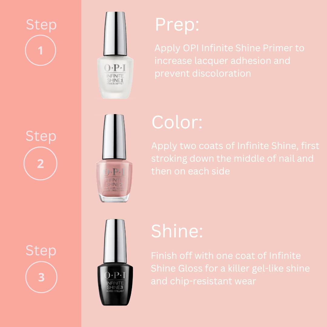Pink OPI Infinite Shine 2 Long-Wear Lacquer, Opaque & Vibrant Crème Finish Orange Nail Polish, Up to 11 Days of Wear, Chip Resistant & Fast Drying, Summer 2023 Collection, Summer Make the Rules,Flex on the Beach, 0.5 fl oz