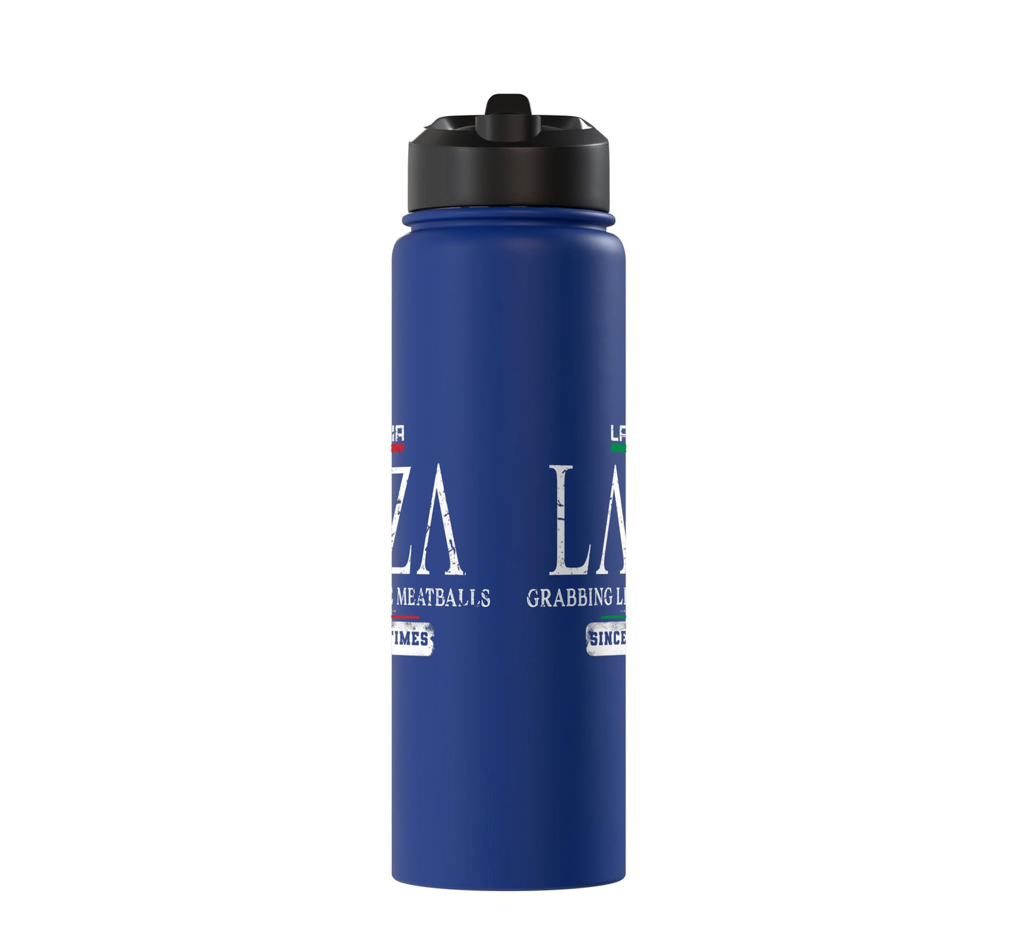 Midnight Blue Italia La Famiglia Lanza Grabbing Life By The Meatballs Stainless Steel Insulated Water Bottle