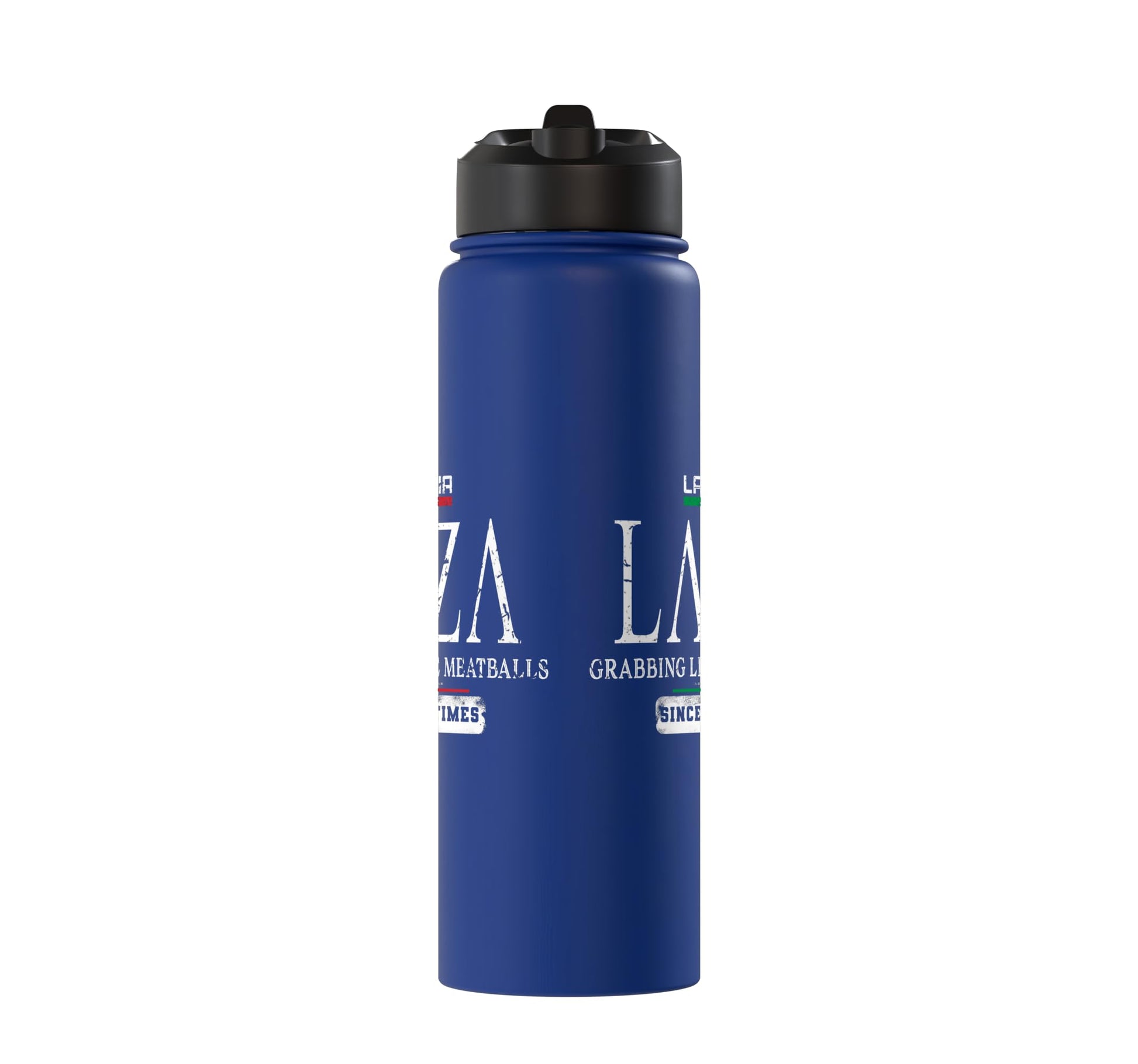 Midnight Blue Italia La Famiglia Lanza Grabbing Life By The Meatballs Stainless Steel Insulated Water Bottle