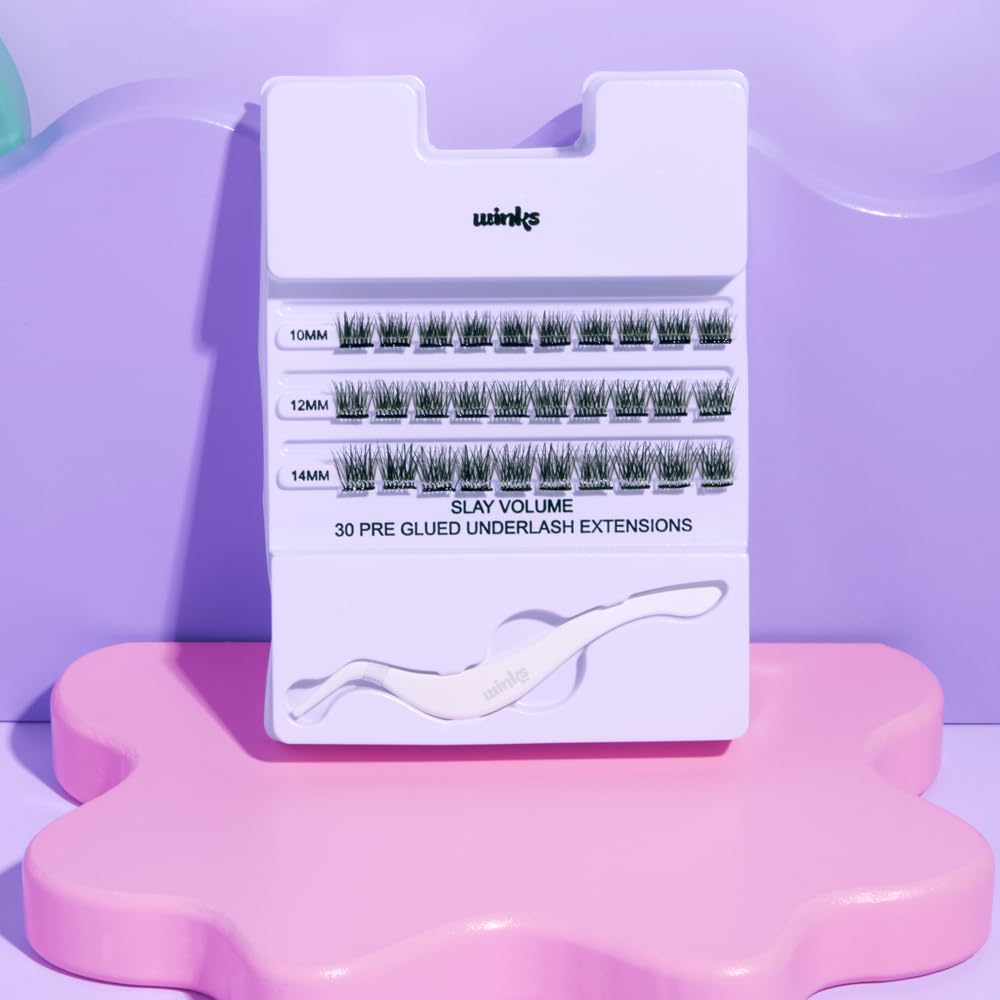Lavender Ardell Winks Press On Eyelash Extensions, Volume - DIY Clusters, 30 Individual Lashes, Natural Look with Applicator, 1 Pack