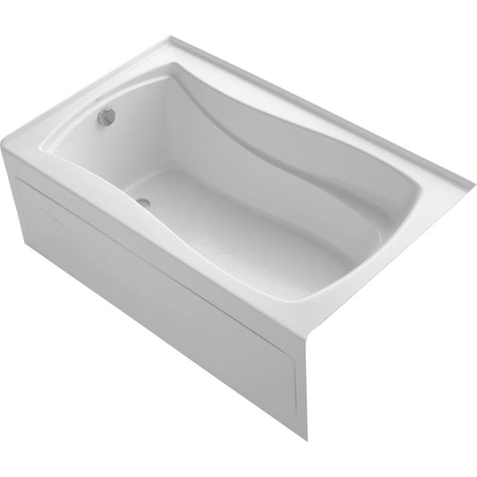White Smoke KOHLER 1242-LA-0 Mariposa 60" x 36" Acrylic Alcove Bathtub with Left-Hand Drain and Integral Flange, White