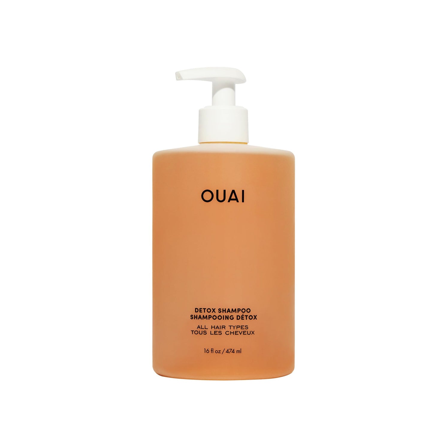 Sandy Brown OUAI Detox Shampoo - Clarifying Shampoo for Build Up, Dirt, Oil, Product and Hard Water - Apple Cider Vinegar & Keratin for Clean, Refreshed Hair - Sulfate-Free Hair Care (16 oz)