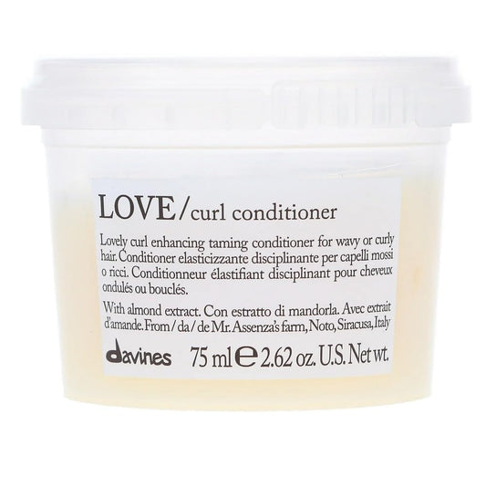 Lavender Davines LOVE Curl Conditioner, Enhancing Taming Protein-Rich Formula for Wavy and Curly Hair - Elasticizing Treatment Gives Softness & Volume with Almond Extract, Travel Size, 2.54 Fl Oz