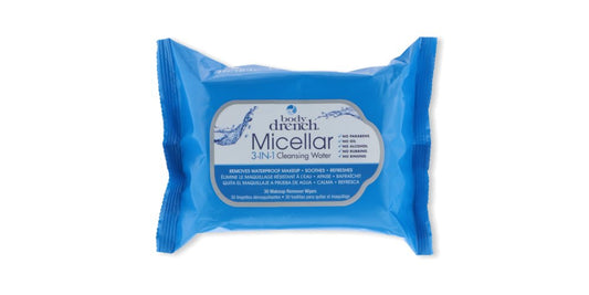 White Smoke Body Drench Micellar Water, Cleansing Solution, 3-in-1 Cleansing Water and Makeup Remover Wipes, (30 wipes per pack) x 1 pack
