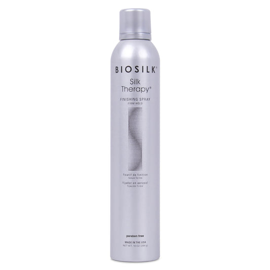 Gray BioSilk Silk Therapy Finishing Spray Firm Hold, Strong-Hold Hairspray for Long-Lasting Styles, Adds Brilliant Shine & Keeps Hair Touchable, Sulfate-Free, Paraben-Free, Cruelty-Free, 10 Oz