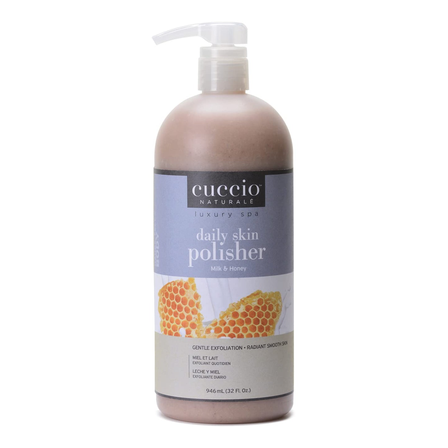 White Smoke Cuccio Naturale Daily Skin Body Polisher - Soothes And Softens - Gentle Exfoliation Process - Lifts Dead Cells From Surface - Smooth And Radiant Results - Milk And Honey - 32 Oz Scrub