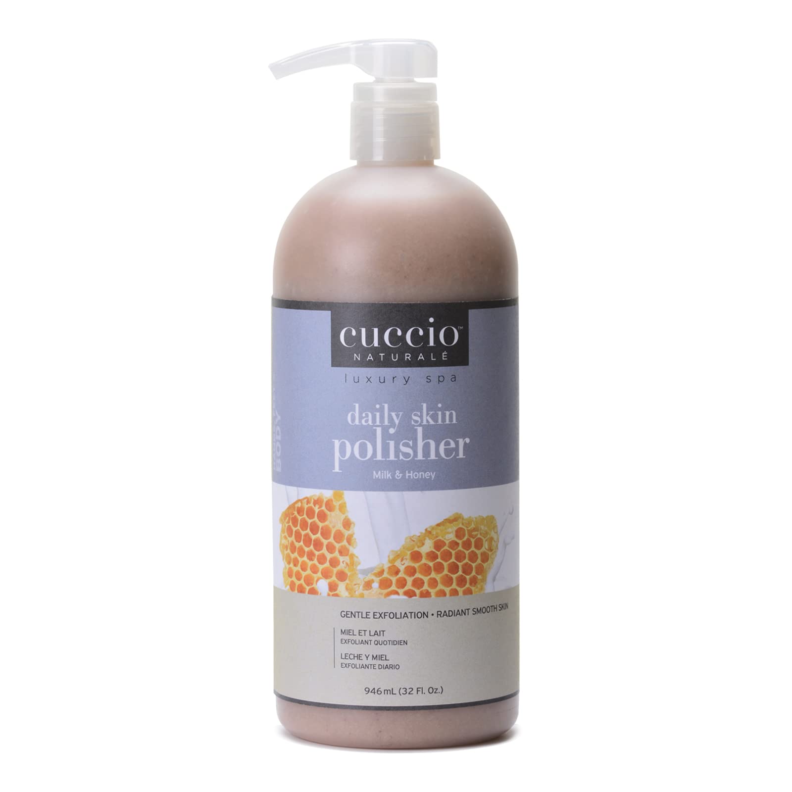 White Smoke Cuccio Naturale Daily Skin Body Polisher - Soothes And Softens - Gentle Exfoliation Process - Lifts Dead Cells From Surface - Smooth And Radiant Results - Milk And Honey - 32 Oz Scrub