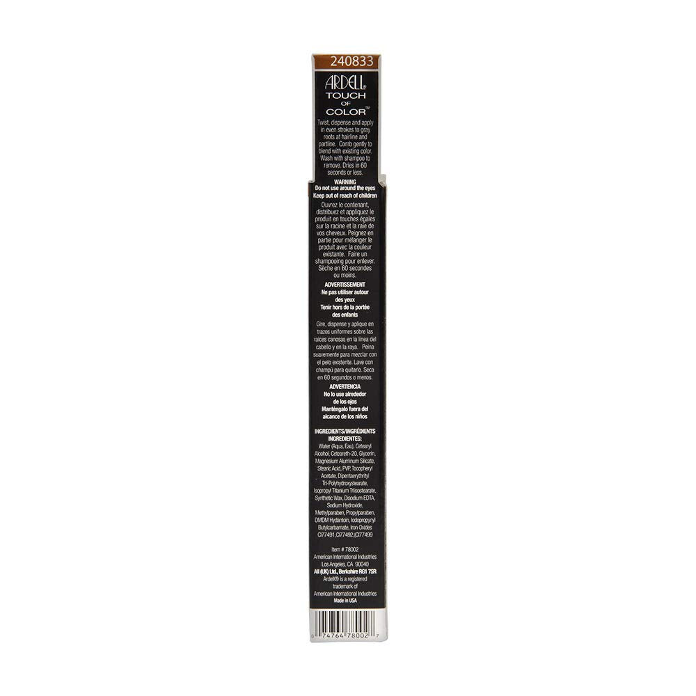 Dark Slate Gray Ardell Touch of Color Temporary Hair Dye, Light Brown - Instant Root Touch Up Hair Color for Precision Coverage, Fast-Drying, 0.2 fl oz