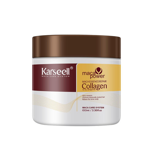 Light Gray Karseell 3.38floz 100ml Collagen Hair Treatment Deep Repair Conditioning Argan Oil Collagen Hair Mask Essence for Dry Damaged Hair All Hair Types