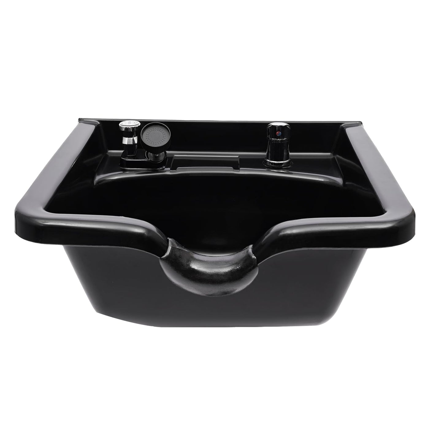 Black Professional Shampoo Bowl, ABS Salon and Spa Hair Sink with Retractable Spray Head, Shampoo Salon Sink for Beauty Salon, Barber Store, Home