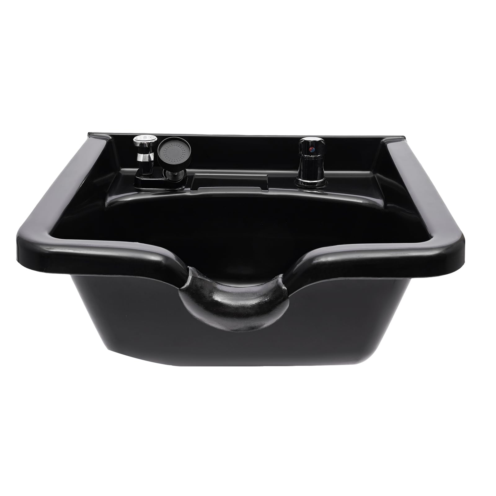 Black Professional Shampoo Bowl, ABS Salon and Spa Hair Sink with Retractable Spray Head, Shampoo Salon Sink for Beauty Salon, Barber Store, Home
