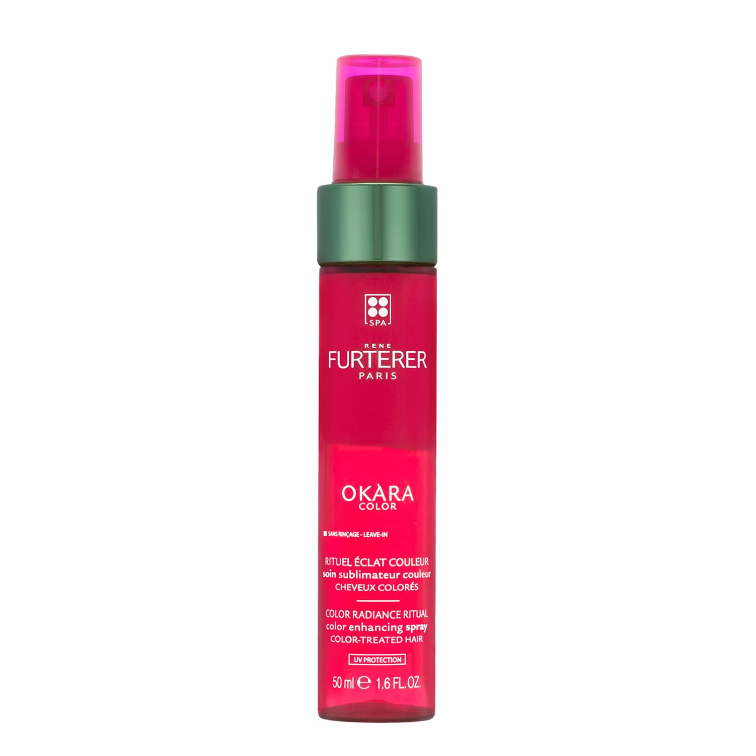 Pale Violet Red Rene Furterer OKARA Color Protection Spray - Safe for Color-Treated Hair - Leave-In - Bi-Phase - Sulfate & Paraben-Free