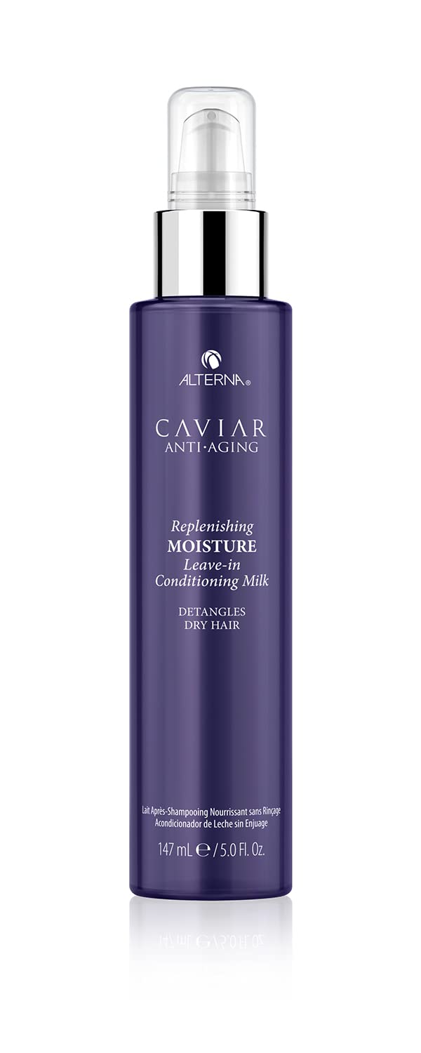 White Smoke Alterna Haircare CAVIAR Anti-Aging Replenishing Moisture Leave-in Conditioning Milk, 5 Fl Oz | Detangles Dry Hair | Sulfate Free, Paraben Free